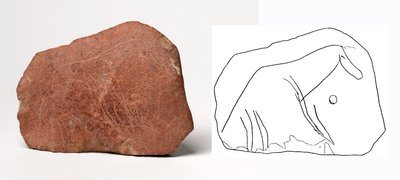 Paardmotief gegraveerd op een kalksteenplaat door Unbekannt Unbekannt